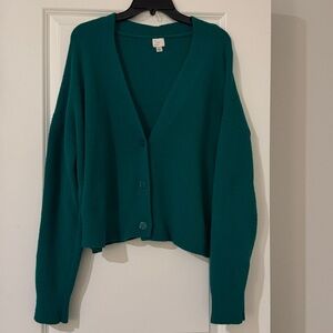 Women’s A New Day Emerald Green Soft Cropped Cardigan